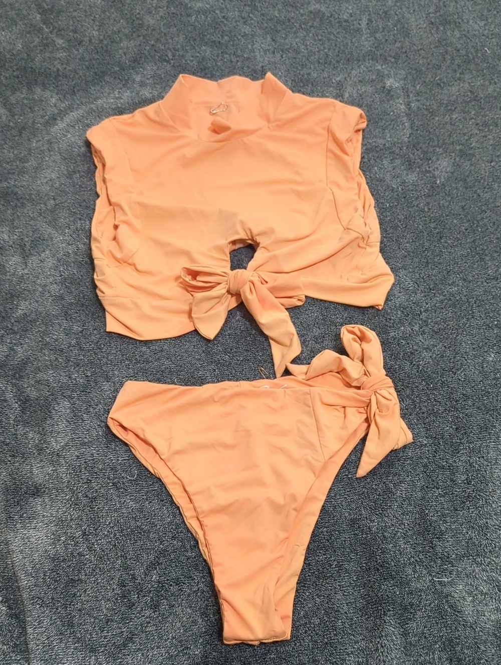 Riot Swim Peachy Orange Bikini Top and Bottom Set
